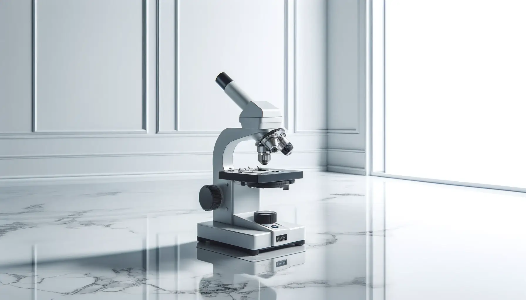 Microscope in a white room representing questions to ask a recruiting agency