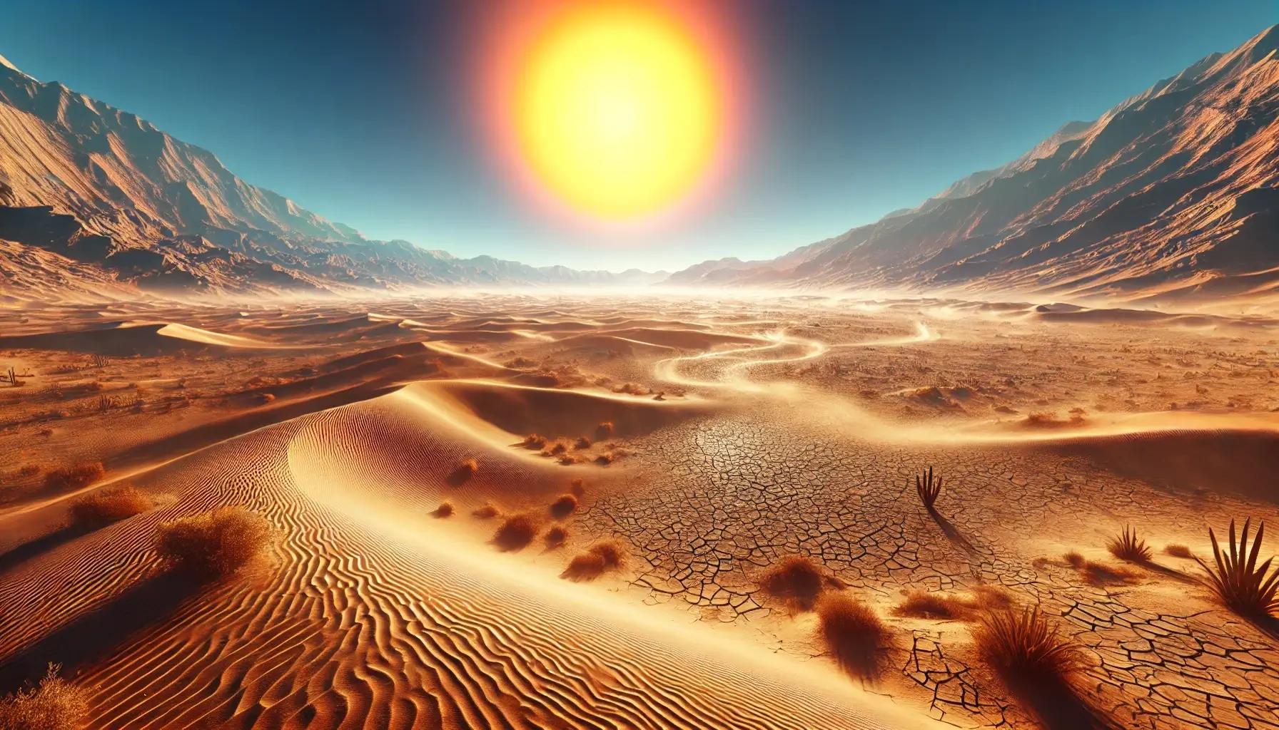 A scorching hot desert